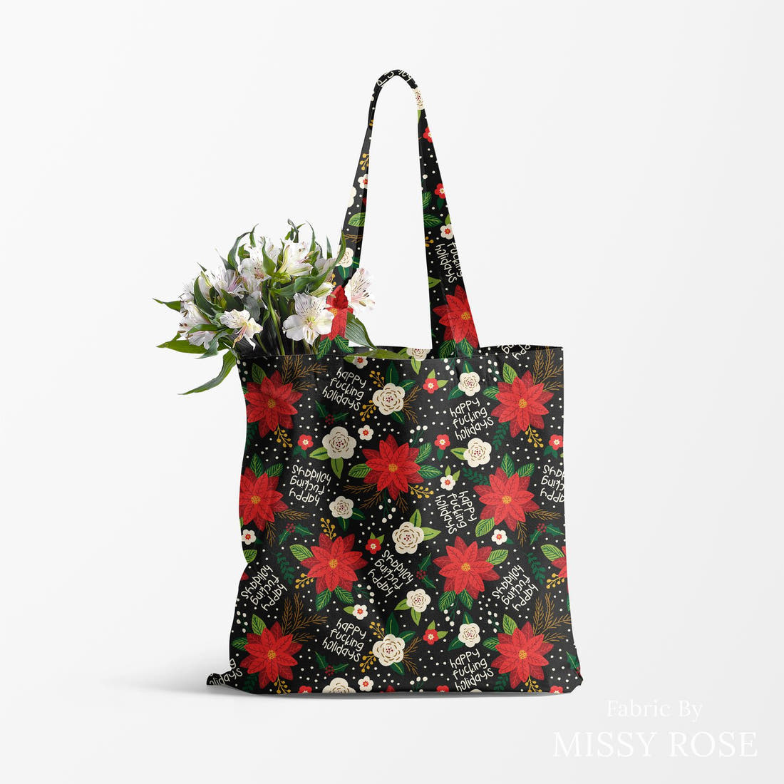 Profanity Fabric 437 made up as a tote bag - see how the print looks made up | Fabric by Missy Rose