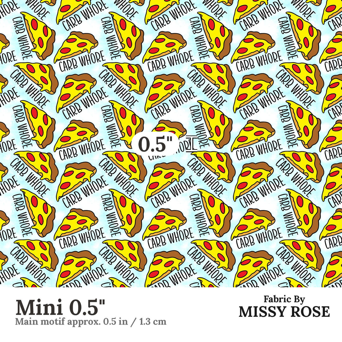 Profanity Fabric 438 Mini 0.5 inch print scale guide | Fabric by Missy Rose