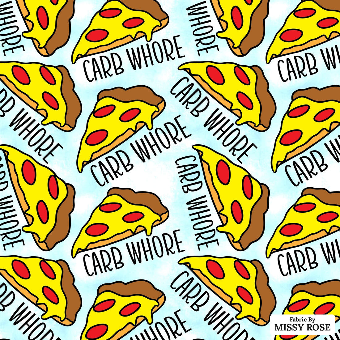 Profanity Fabric 438 - flat view of the print, zoom in for detail | Fabric by Missy Rose