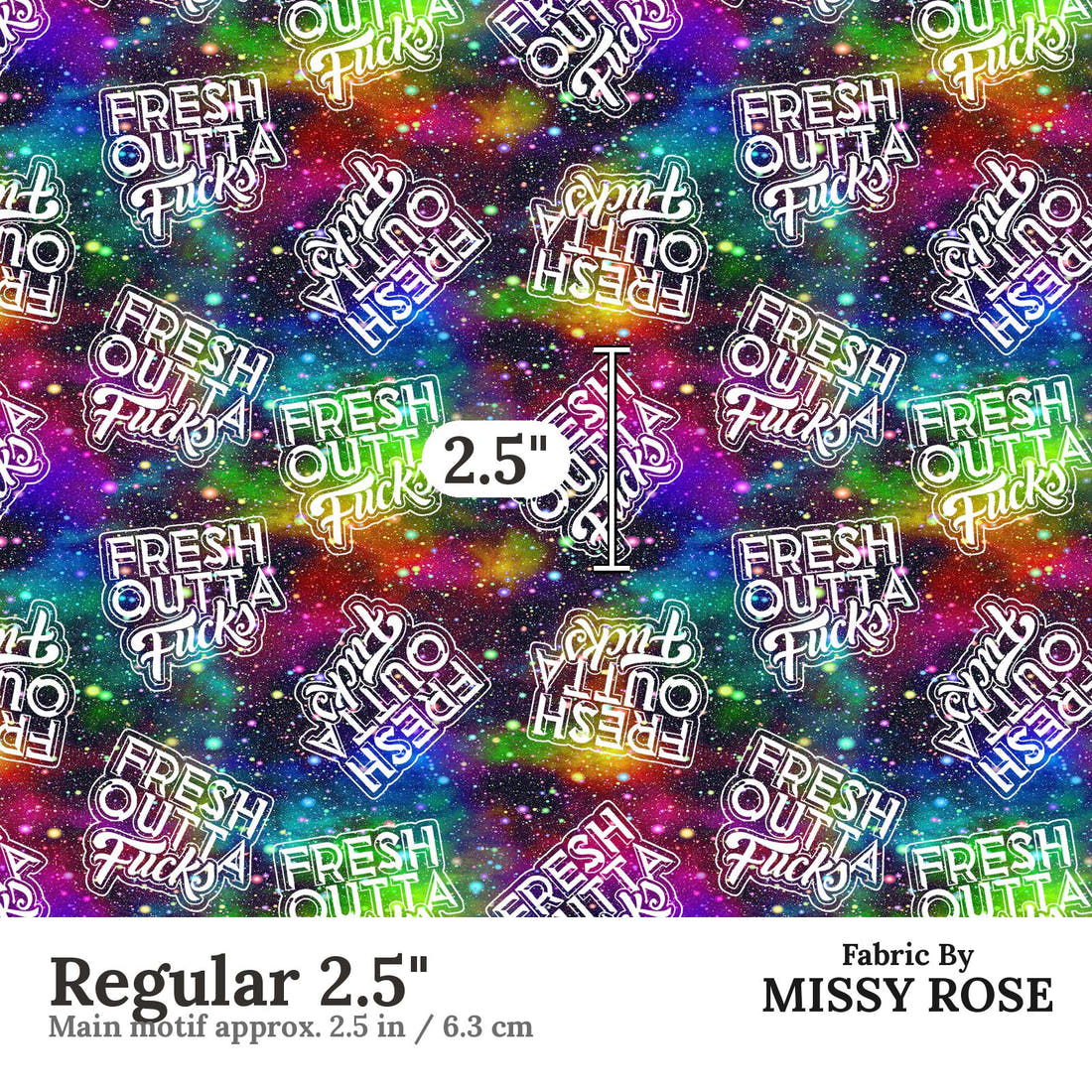 Profanity Fabric 439 Regular 2.5 inch print scale guide | Fabric by Missy Rose