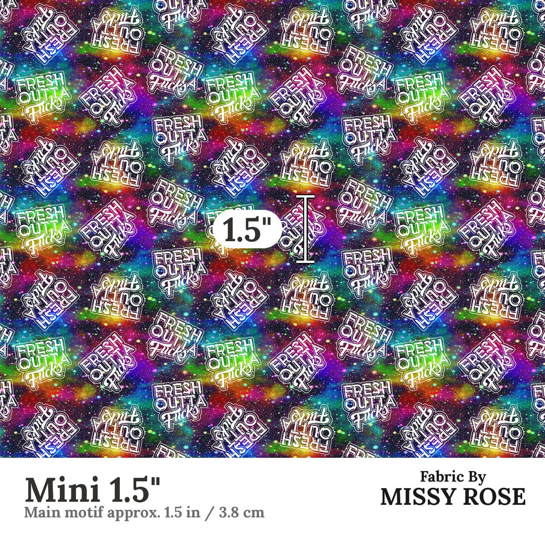 Profanity Fabric 439 Mini 1.5 inch print scale guide | Fabric by Missy Rose