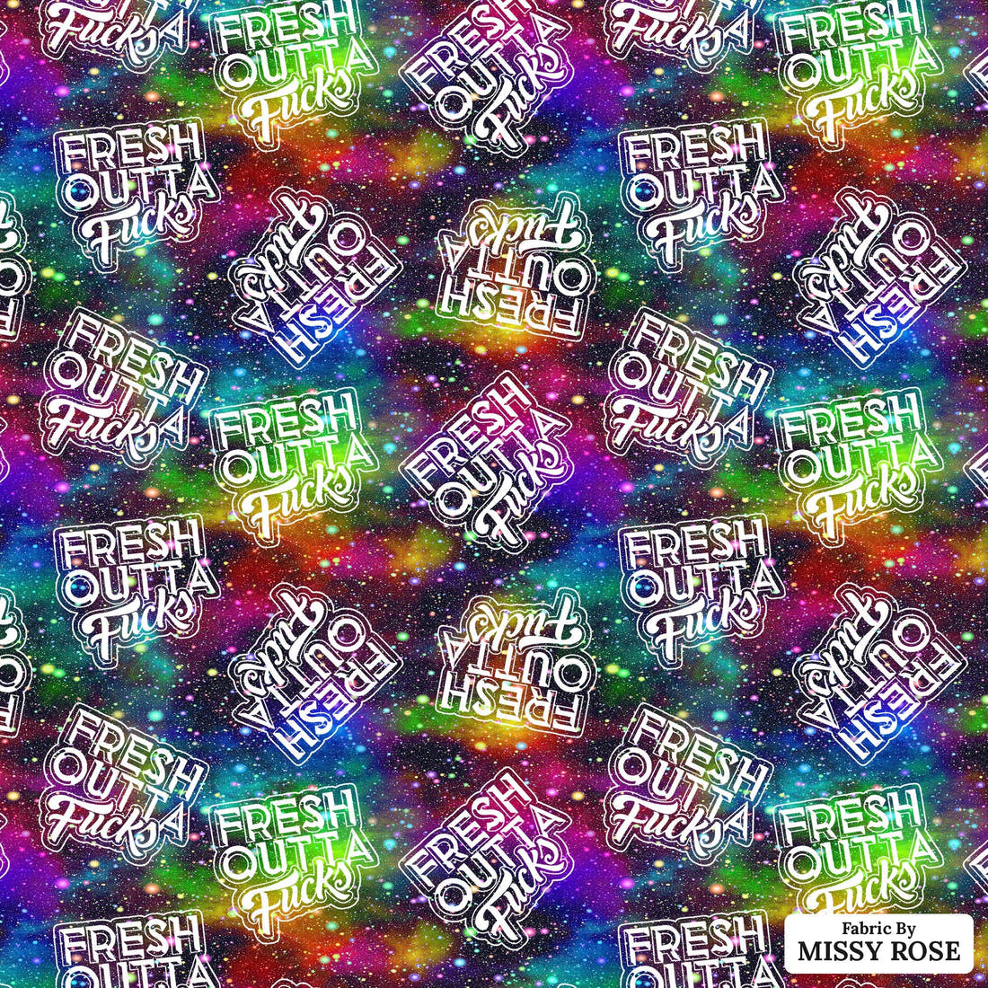 Profanity Fabric 439 - flat view of the print, zoom in for detail | Fabric by Missy Rose