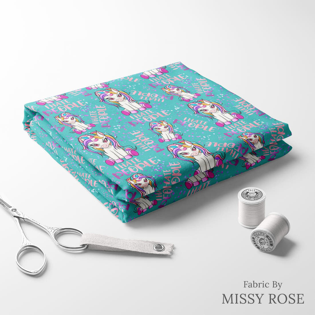 Profanity Fabric 44 folded fabric stack with matching thread - pre-order fabric Australia | Fabric by Missy Rose