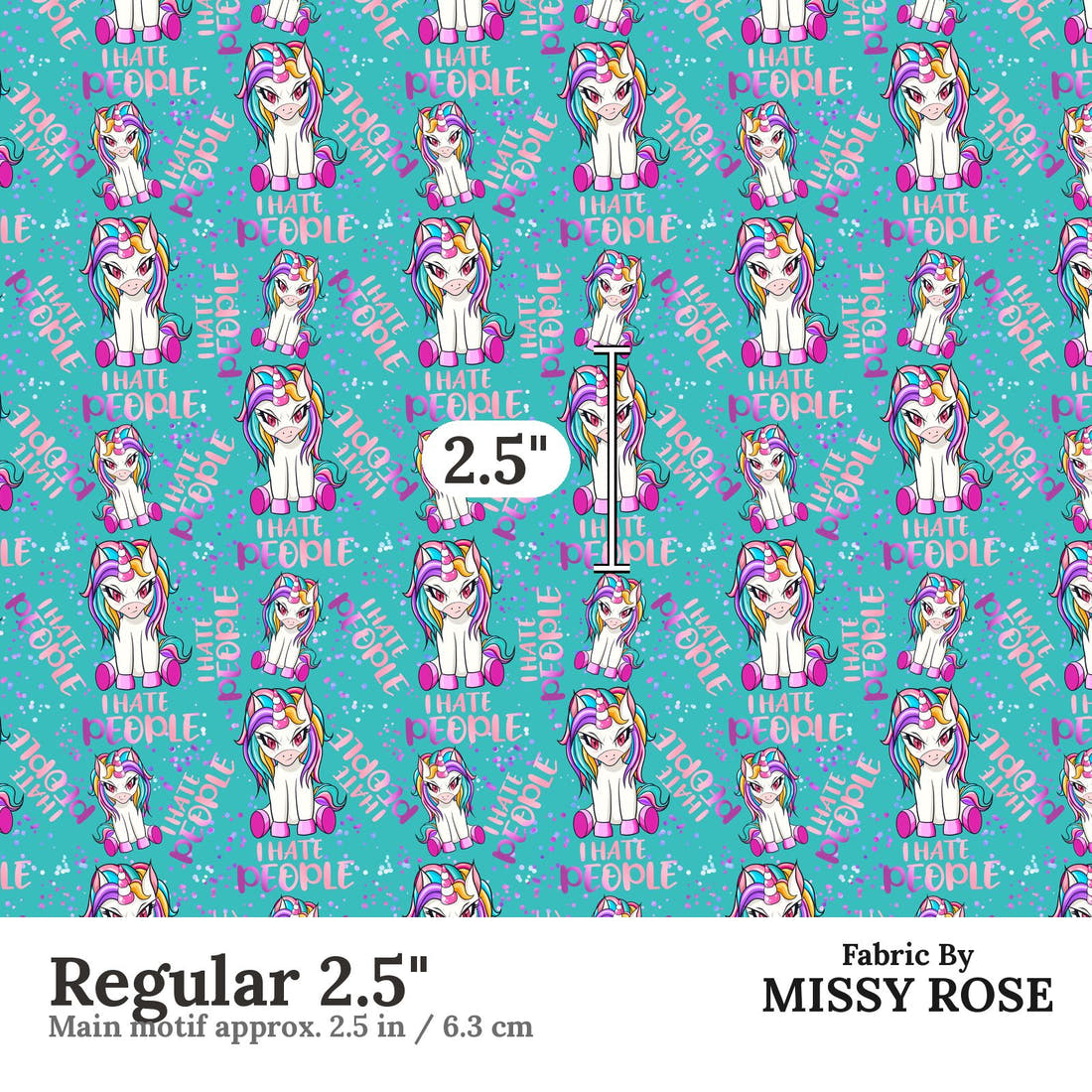Profanity Fabric 44 Regular 2.5 inch print scale guide | Fabric by Missy Rose