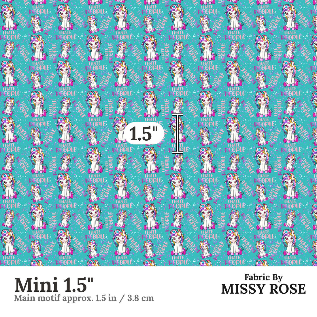 Profanity Fabric 44 Mini 1.5 inch print scale guide | Fabric by Missy Rose