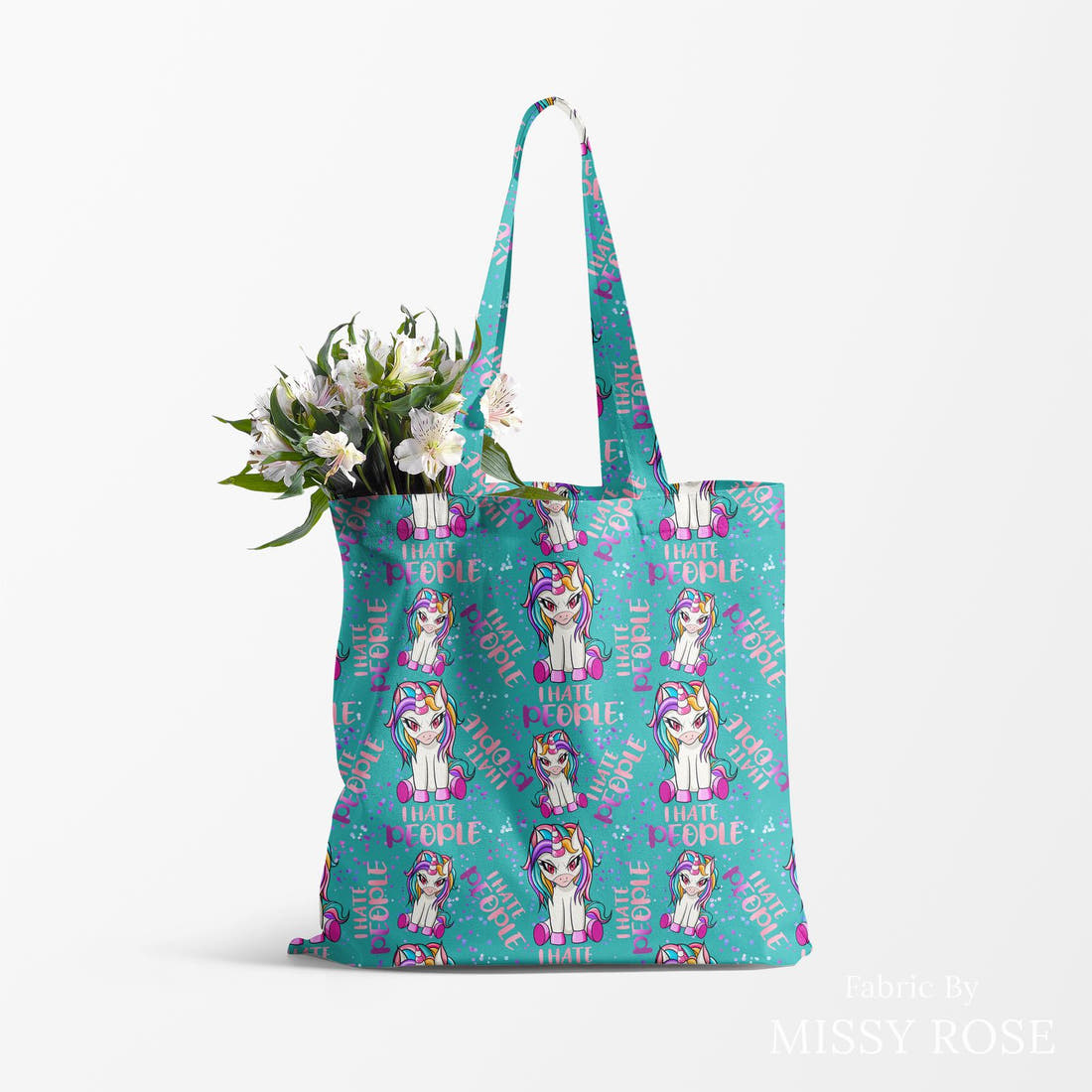 Profanity Fabric 44 made up as a tote bag - see how the print looks made up | Fabric by Missy Rose