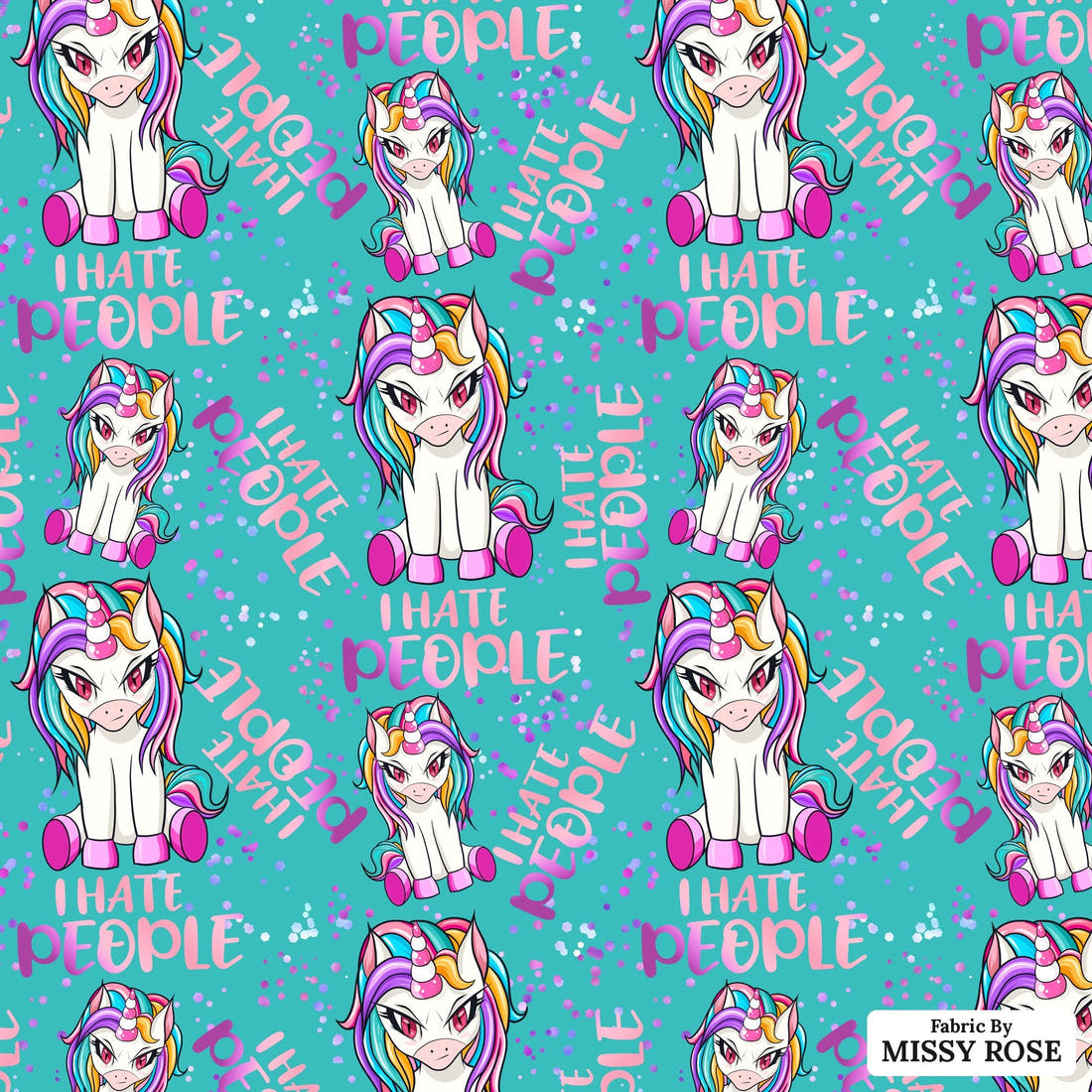 Profanity Fabric 44 - flat view of the print, zoom in for detail | Fabric by Missy Rose