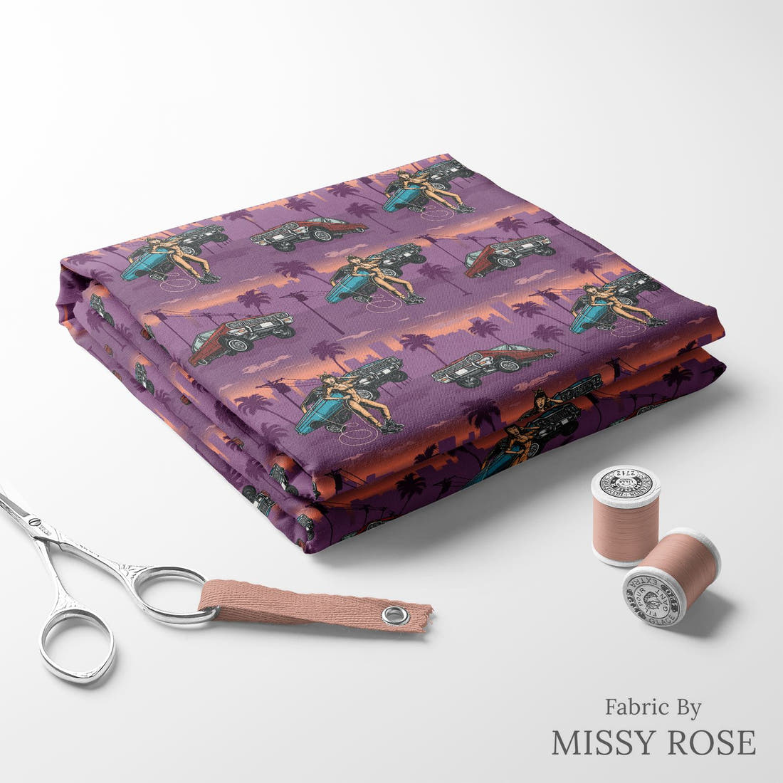 Profanity Fabric 445 folded fabric stack with matching thread - pre-order fabric Australia | Fabric by Missy Rose