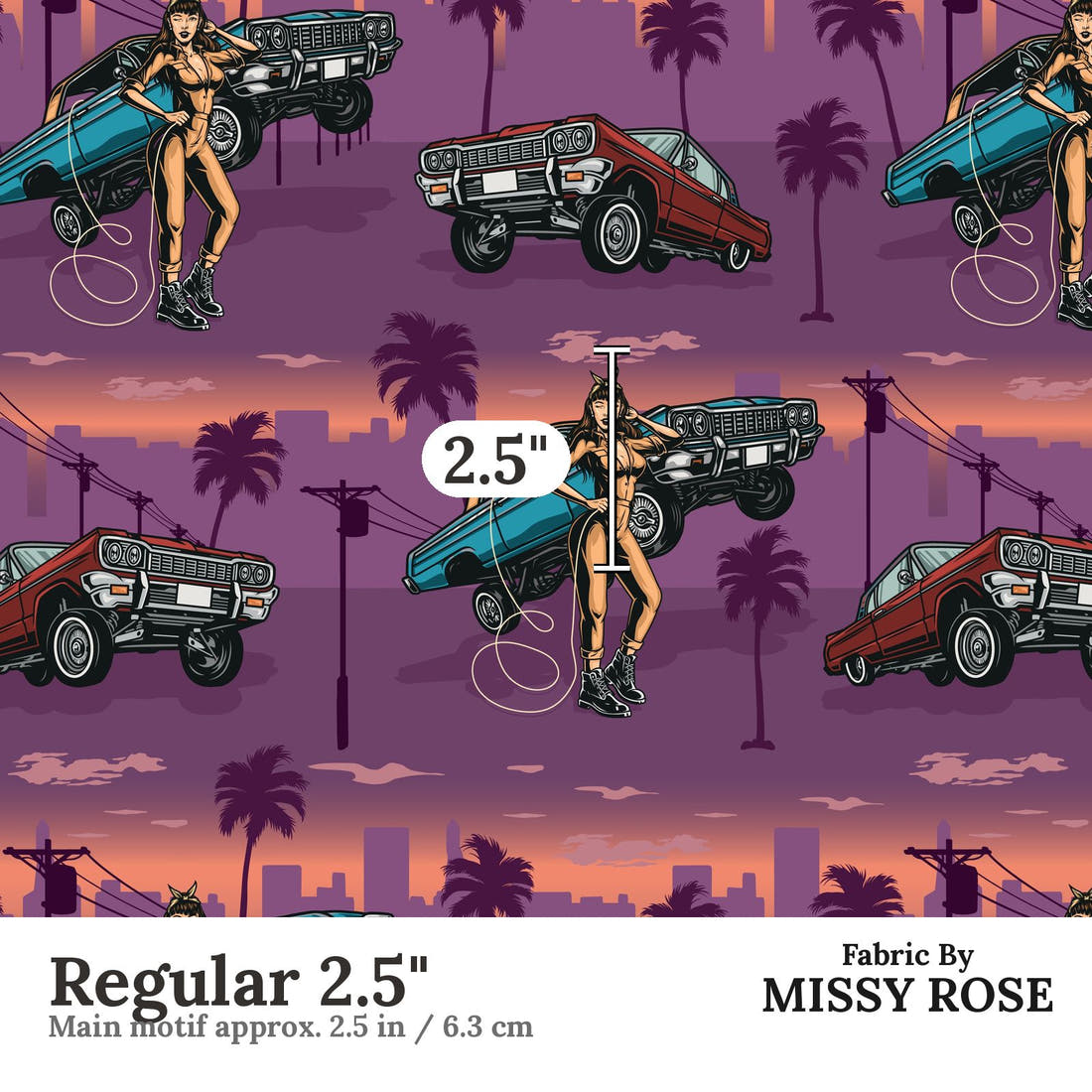 Profanity Fabric 445 Regular 2.5 inch print scale guide | Fabric by Missy Rose