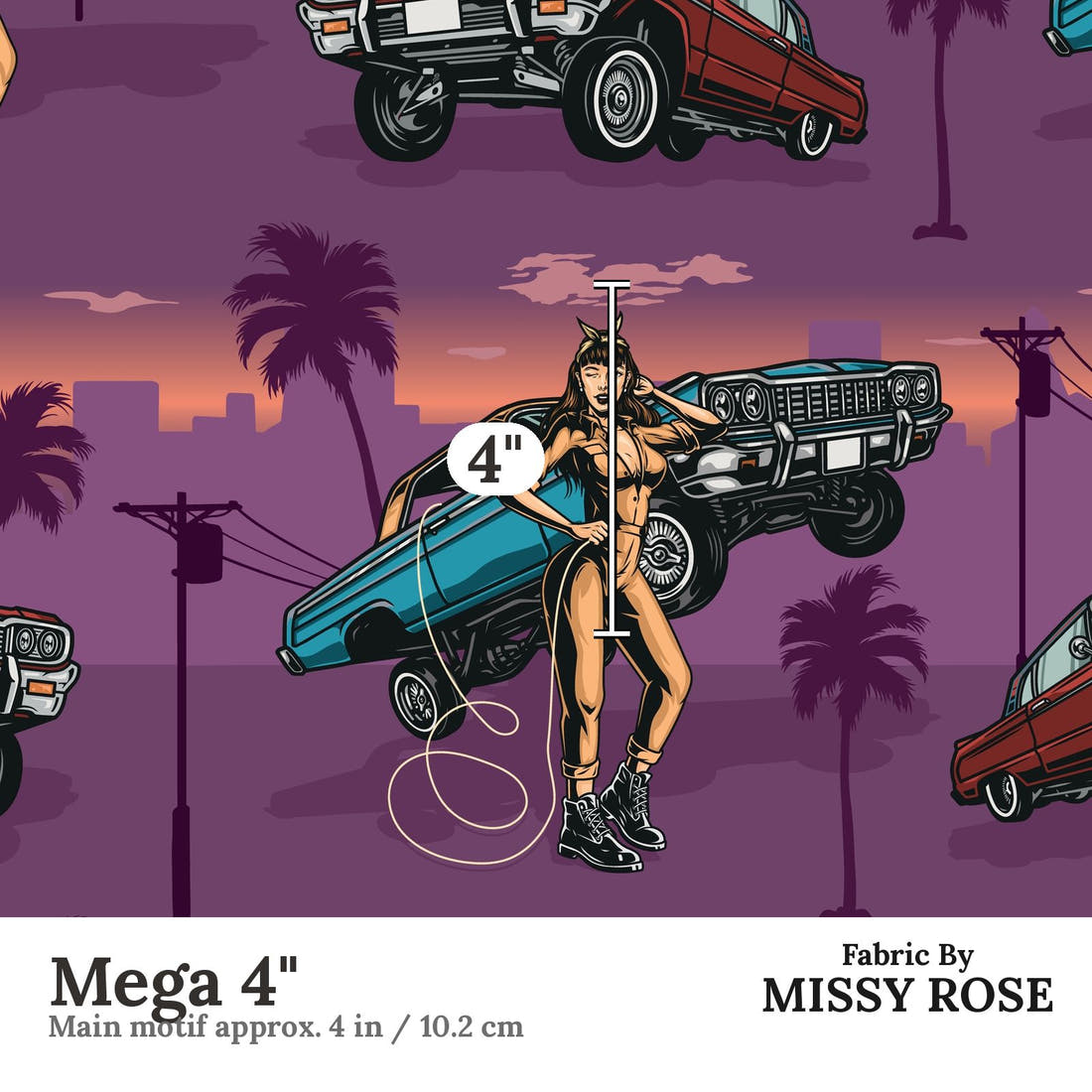 Profanity Fabric 445 Mega 4 inch print scale guide | Fabric by Missy Rose