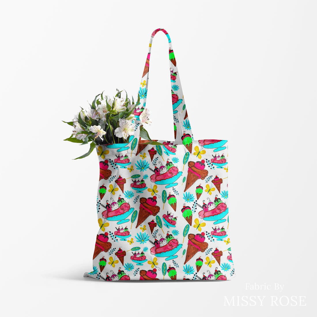 Profanity Fabric 451 made up as a tote bag - see how the print looks made up | Fabric by Missy Rose