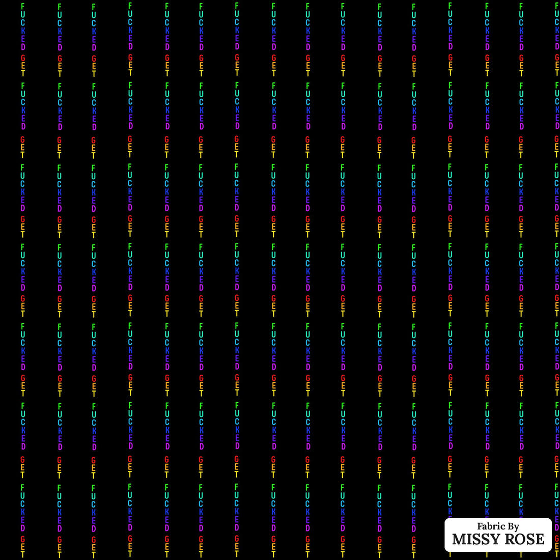 Profanity Fabric 452 - flat view of the print, zoom in for detail | Fabric by Missy Rose