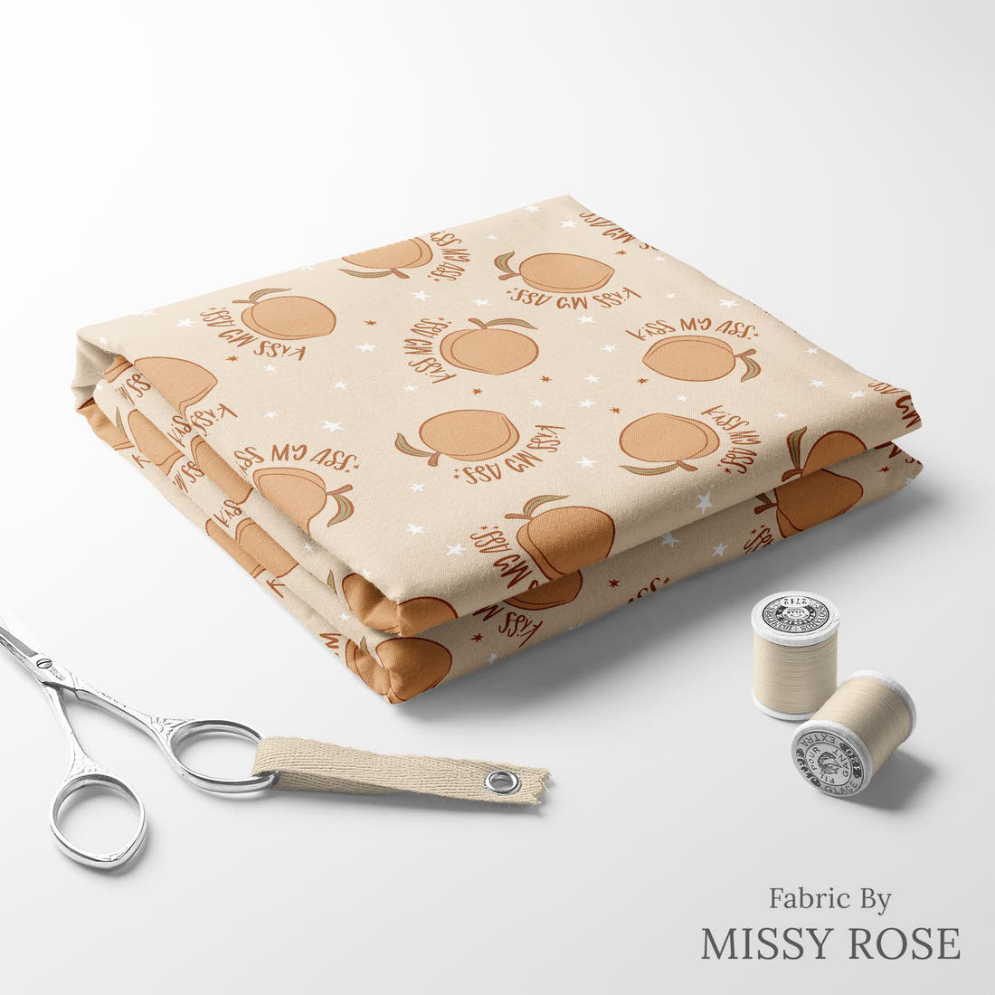 Profanity Fabric 454 folded fabric stack with matching thread - pre-order fabric Australia | Fabric by Missy Rose