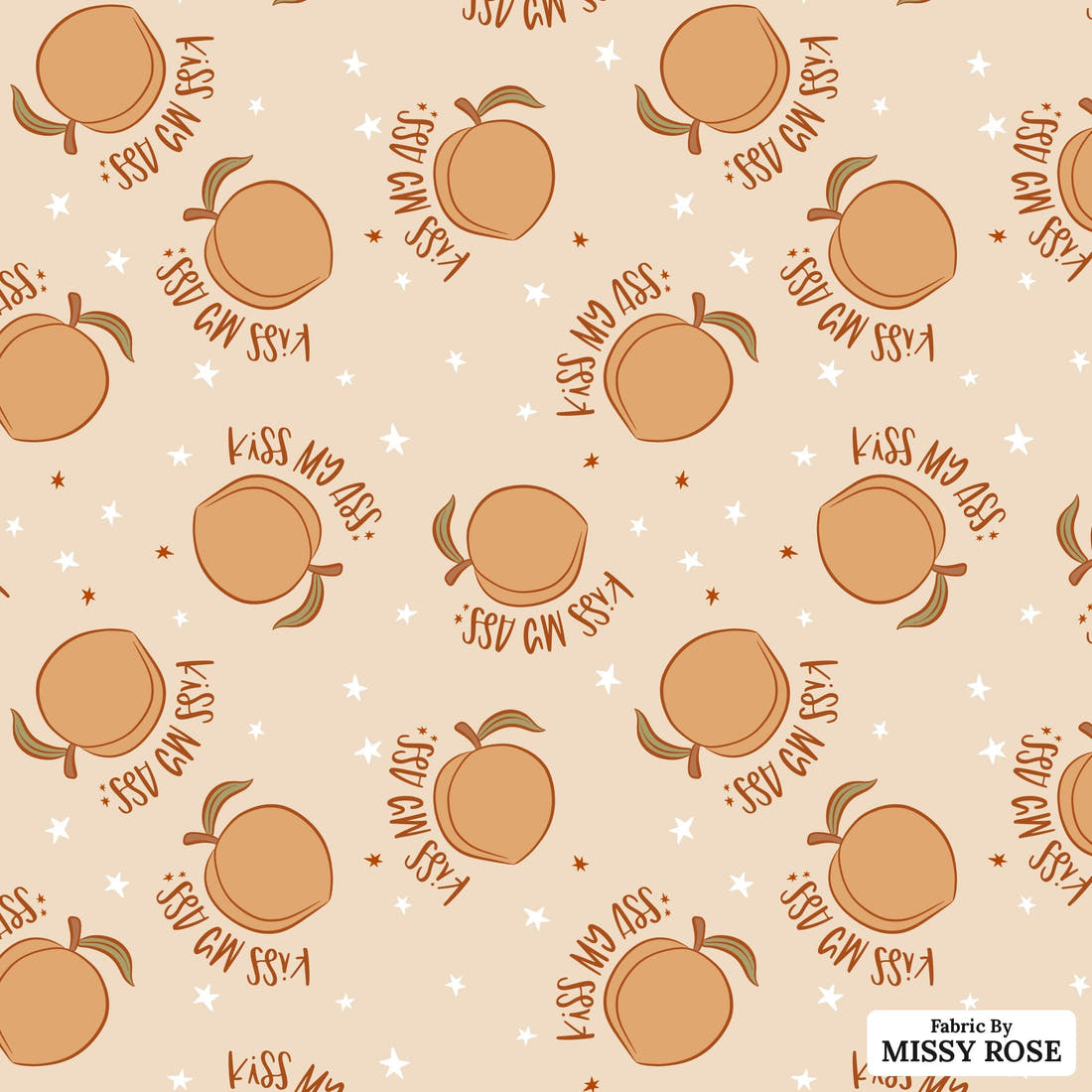 Profanity Fabric 454 - flat view of the print, zoom in for detail | Fabric by Missy Rose