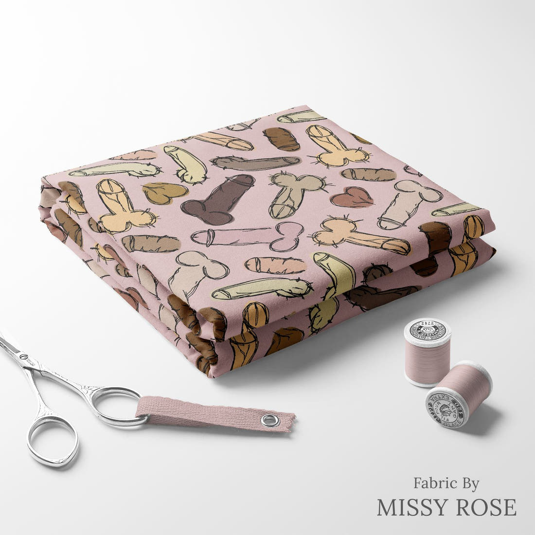 Profanity Fabric 457 folded fabric stack with matching thread - pre-order fabric Australia | Fabric by Missy Rose