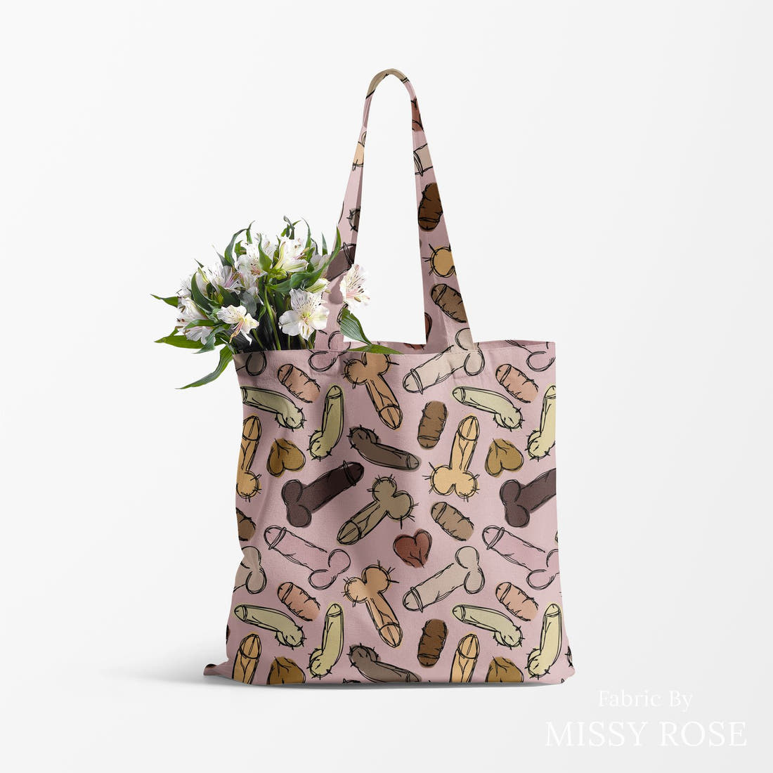 Profanity Fabric 457 made up as a tote bag - see how the print looks made up | Fabric by Missy Rose