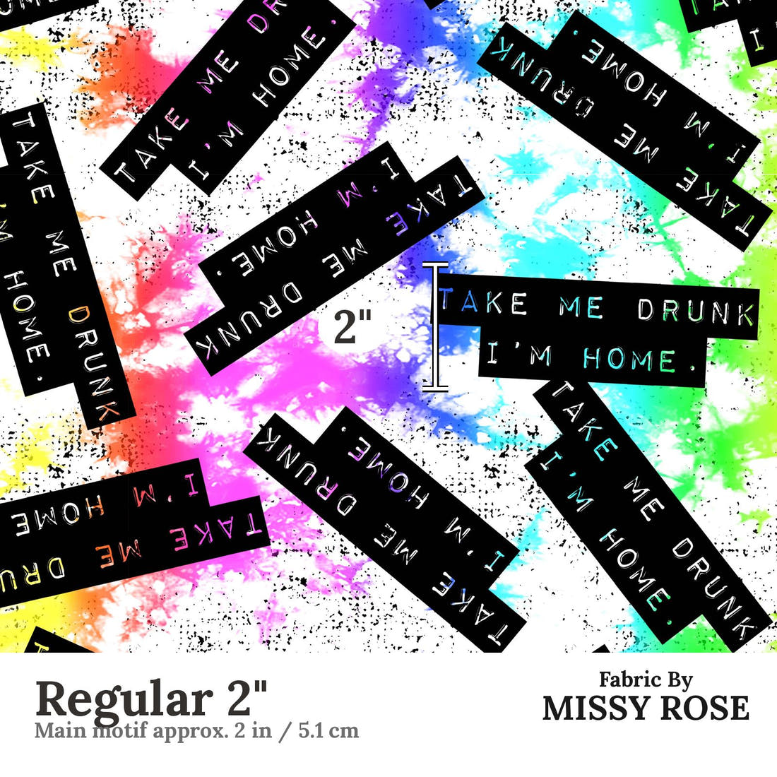 Profanity Fabric 458 Regular 2 inch print scale guide | Fabric by Missy Rose