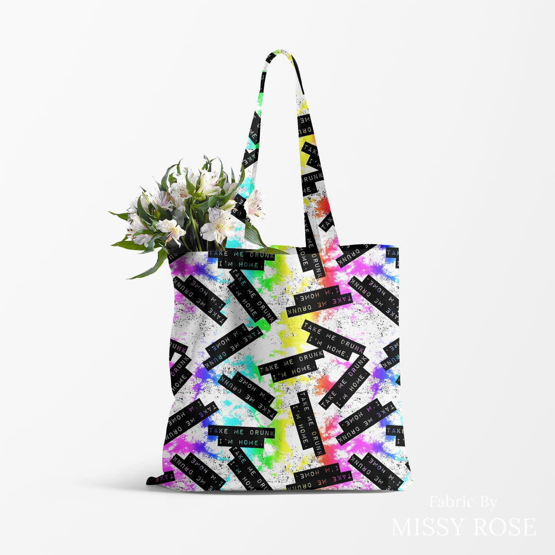 Profanity Fabric 458 made up as a tote bag - see how the print looks made up | Fabric by Missy Rose