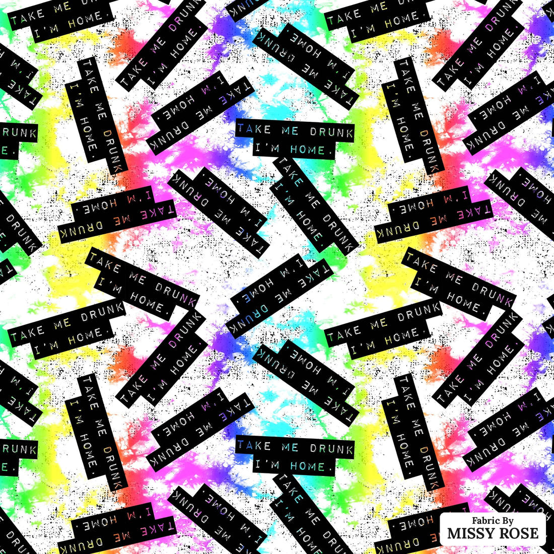 Profanity Fabric 458 - flat view of the print, zoom in for detail | Fabric by Missy Rose