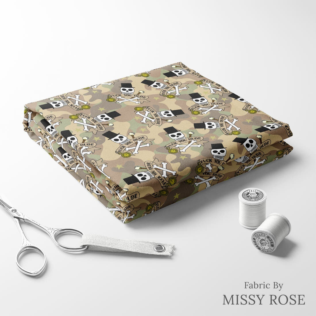 Profanity Fabric 459 folded fabric stack with matching thread - pre-order fabric Australia | Fabric by Missy Rose