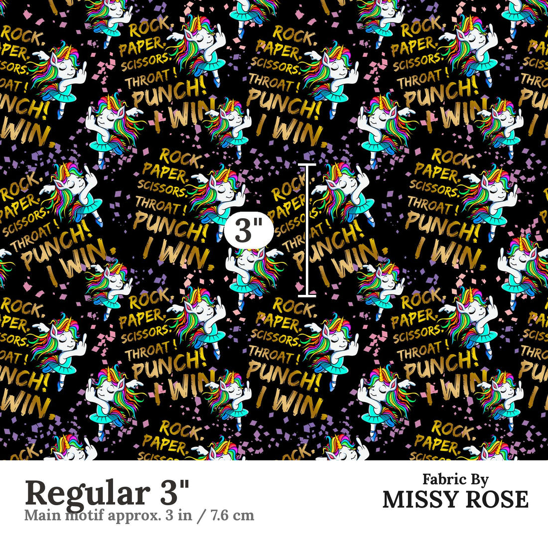 Profanity Fabric 46 Regular 3 inch print scale guide | Fabric by Missy Rose