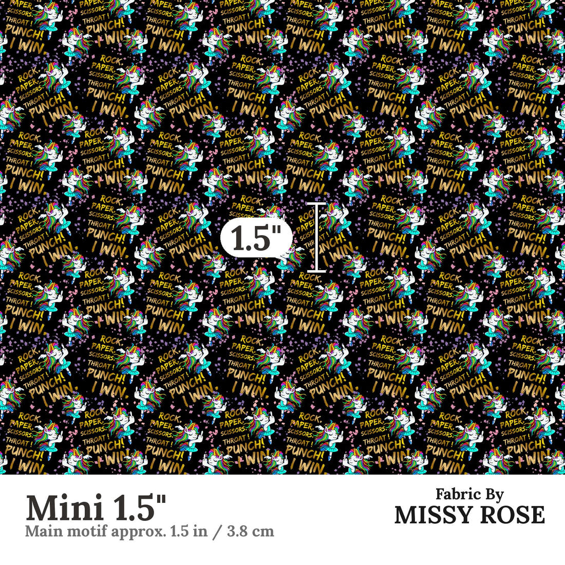 Profanity Fabric 46 Mini 1.5 inch print scale guide | Fabric by Missy Rose