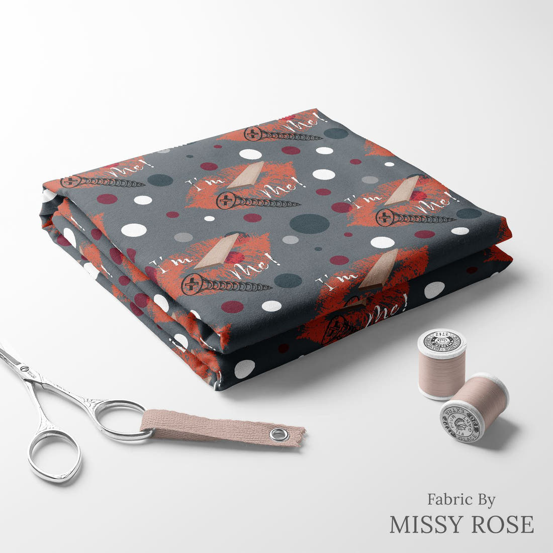 Profanity Fabric 461 folded fabric stack with matching thread - pre-order fabric Australia | Fabric by Missy Rose
