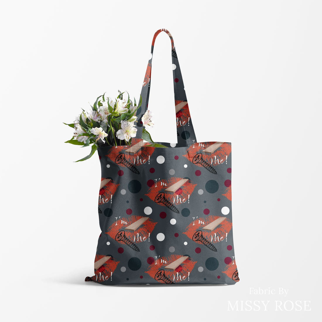 Profanity Fabric 461 made up as a tote bag - see how the print looks made up | Fabric by Missy Rose