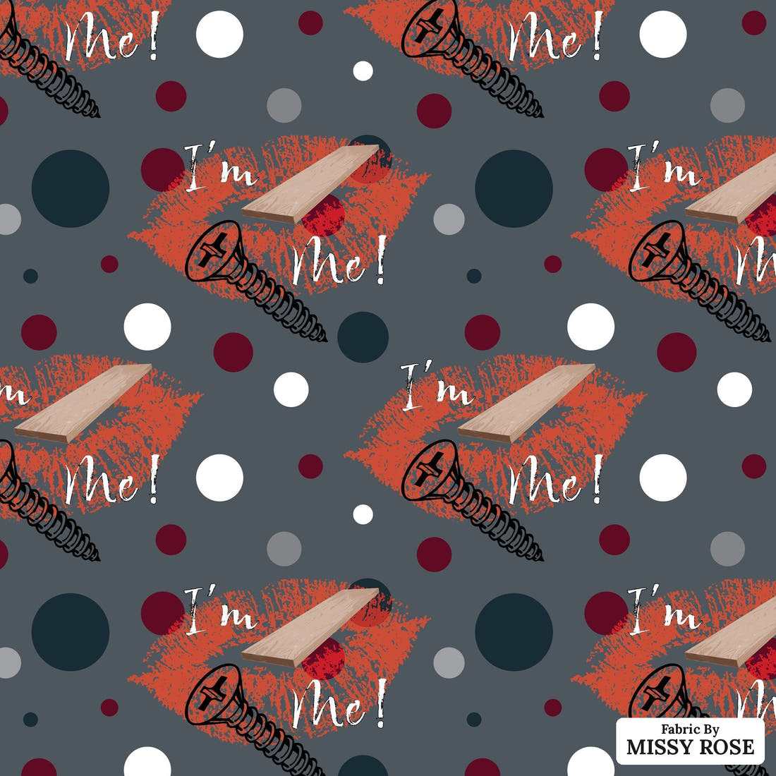 Profanity Fabric 461 - flat view of the print, zoom in for detail | Fabric by Missy Rose