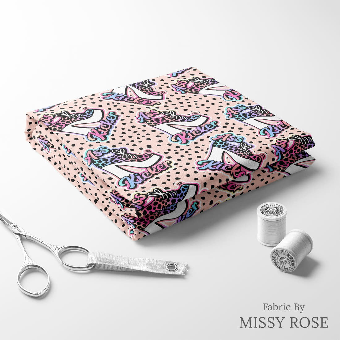 Profanity Fabric 462 folded fabric stack with matching thread - pre-order fabric Australia | Fabric by Missy Rose