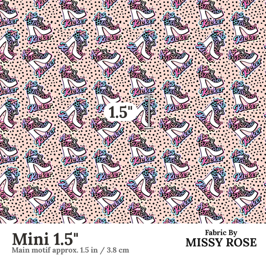 Profanity Fabric 462 Mini 1.5 inch print scale guide | Fabric by Missy Rose