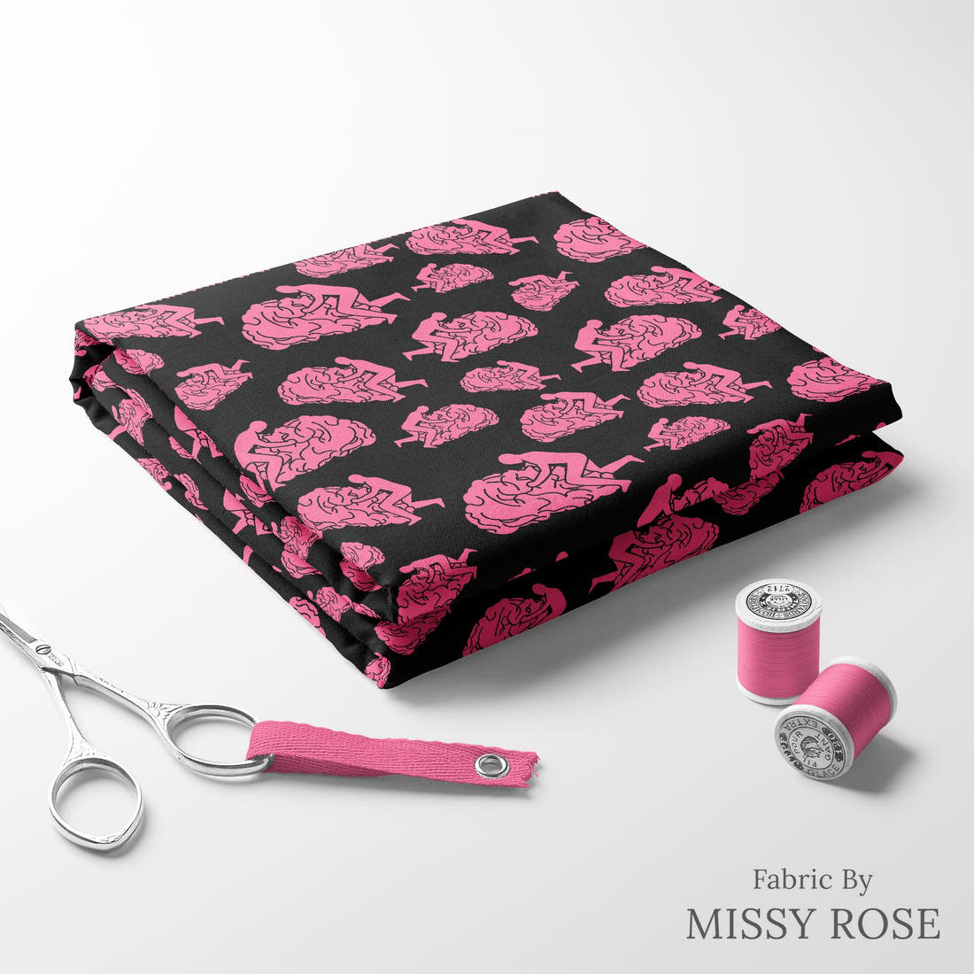 Profanity Fabric 464 folded fabric stack with matching thread - pre-order fabric Australia | Fabric by Missy Rose