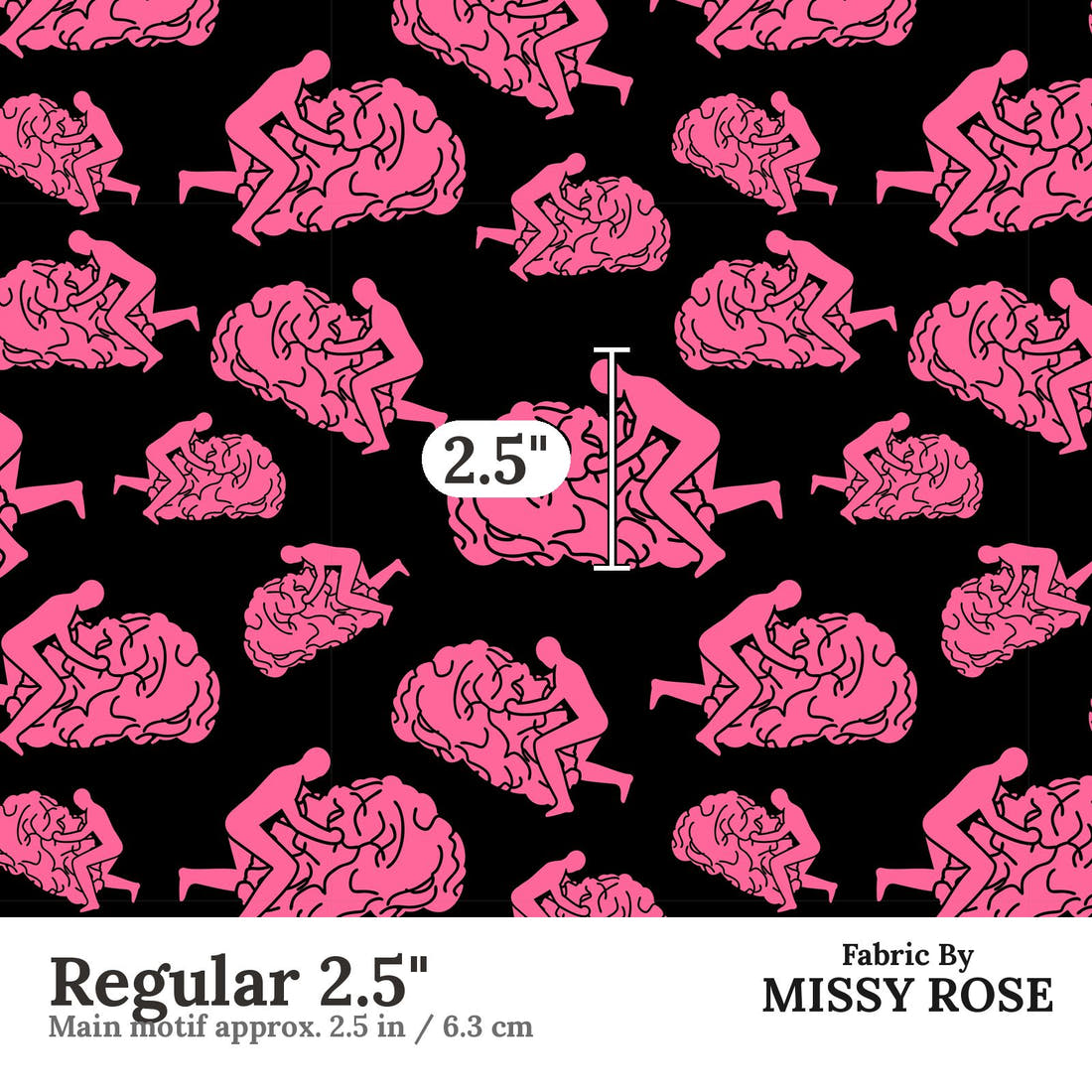 Profanity Fabric 464 Regular 2.5 inch print scale guide | Fabric by Missy Rose