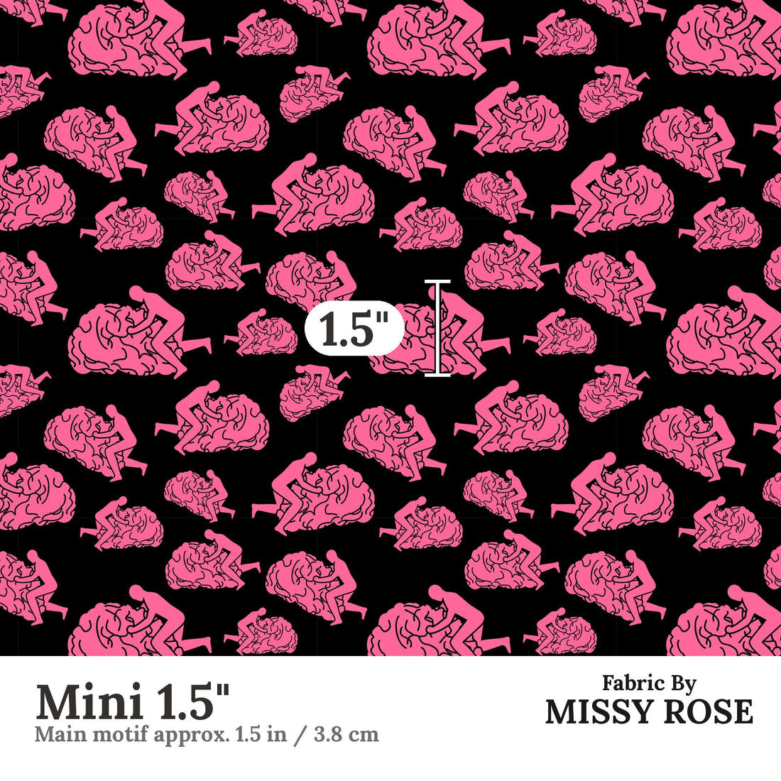 Profanity Fabric 464 Mini 1.5 inch print scale guide | Fabric by Missy Rose