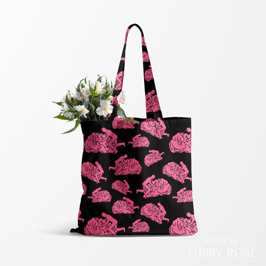 Profanity Fabric 464 made up as a tote bag - see how the print looks made up | Fabric by Missy Rose