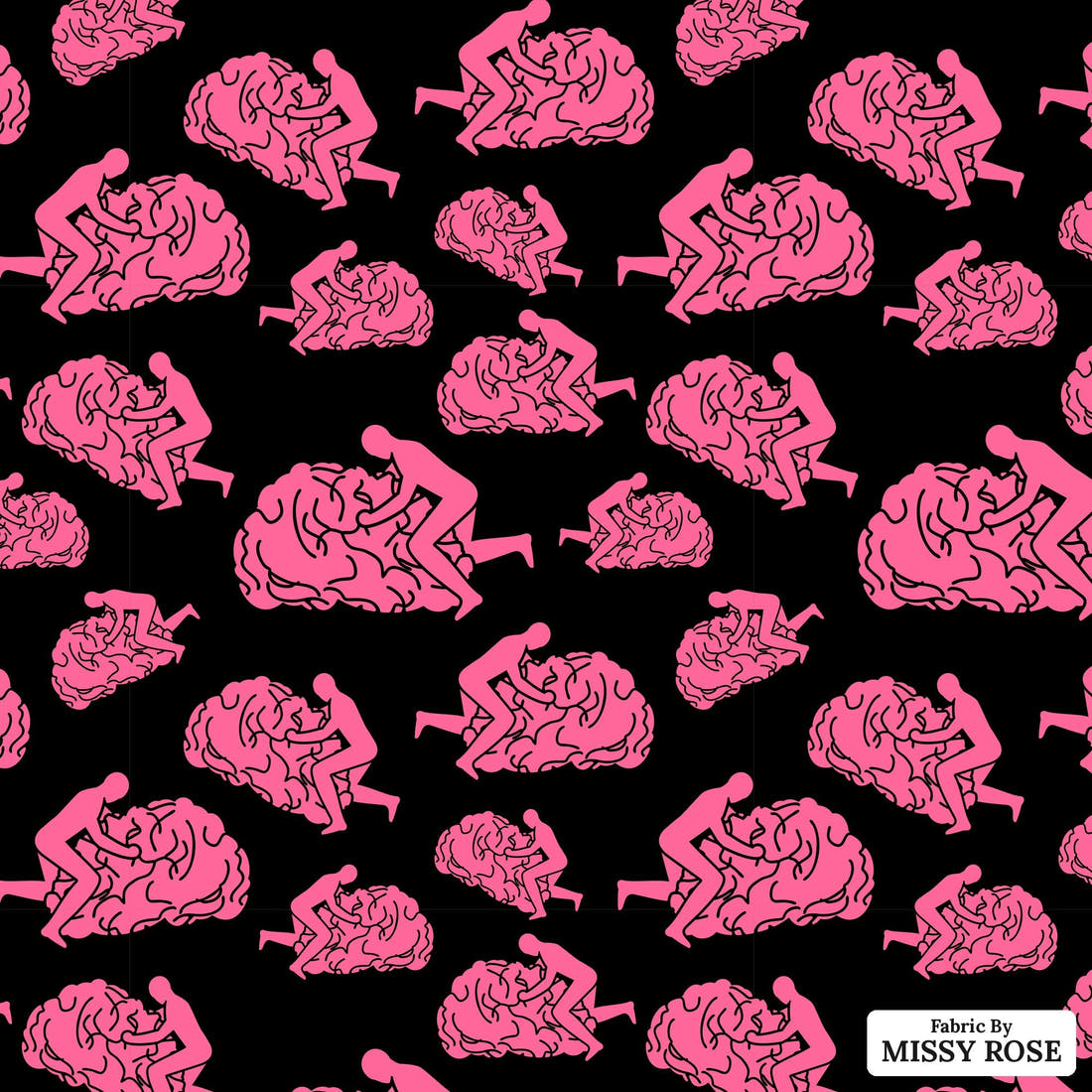 Profanity Fabric 464 - flat view of the print, zoom in for detail | Fabric by Missy Rose