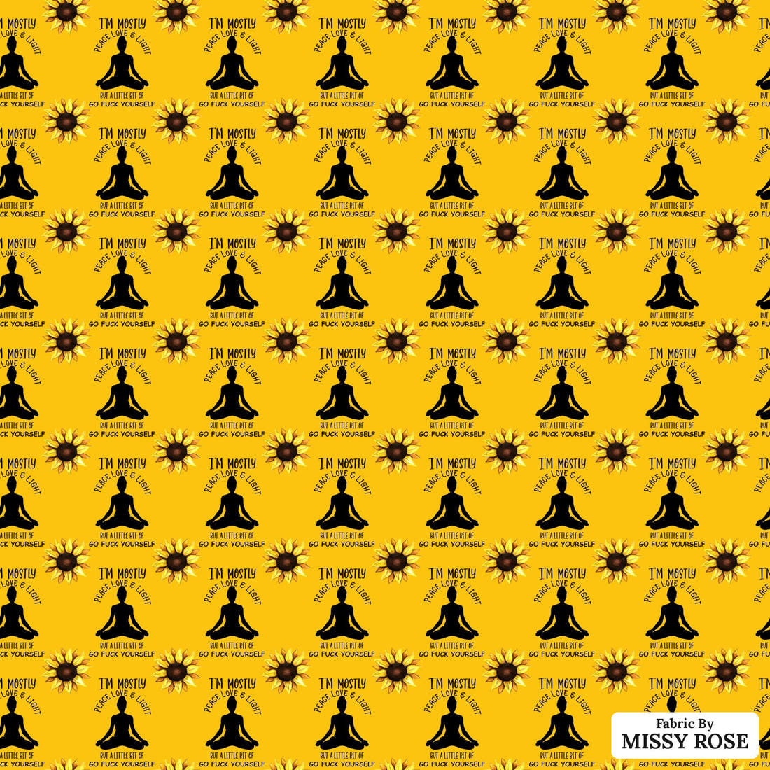 Profanity Fabric 465 - flat view of the print, zoom in for detail | Fabric by Missy Rose