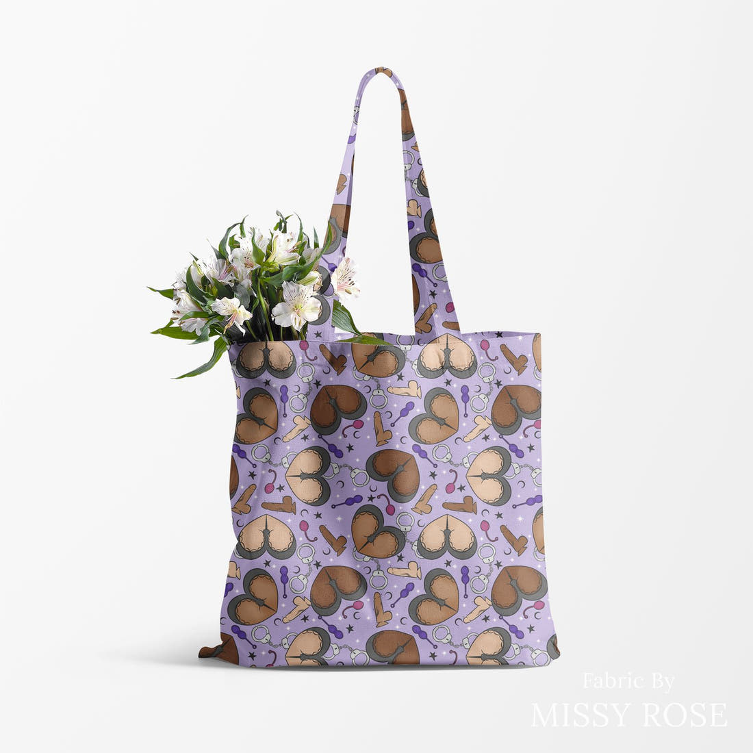 Profanity Fabric 466 made up as a tote bag - see how the print looks made up | Fabric by Missy Rose
