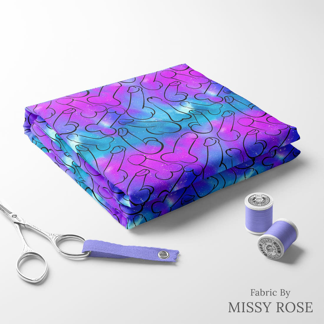 Profanity Fabric 469 folded fabric stack with matching thread - pre-order fabric Australia | Fabric by Missy Rose