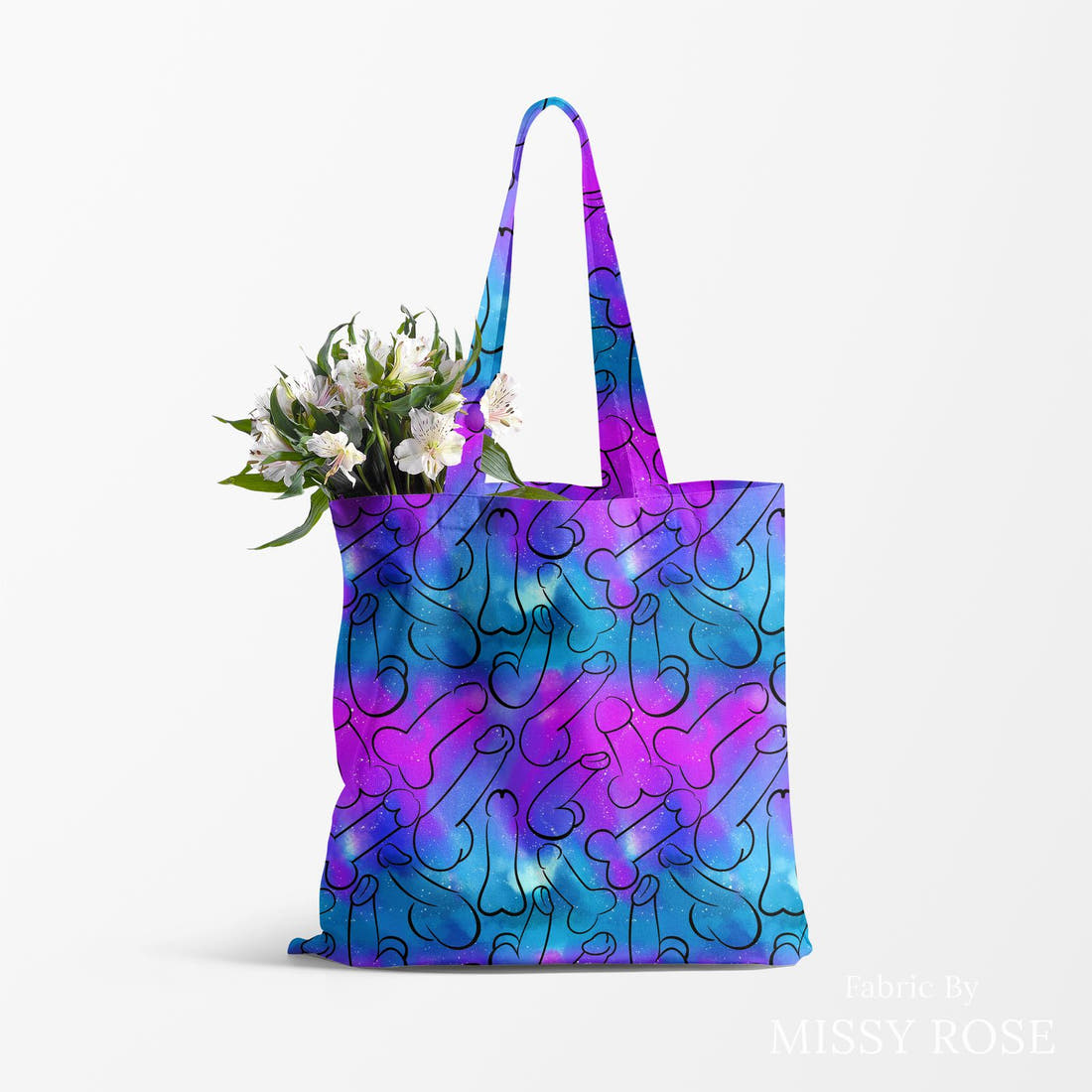 Profanity Fabric 469 made up as a tote bag - see how the print looks made up | Fabric by Missy Rose