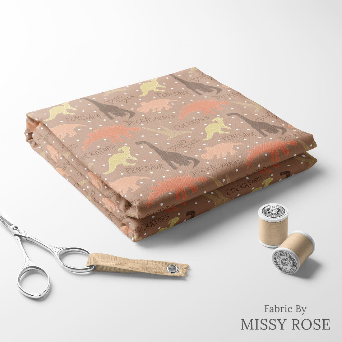 Profanity Fabric 471 folded fabric stack with matching thread - pre-order fabric Australia | Fabric by Missy Rose