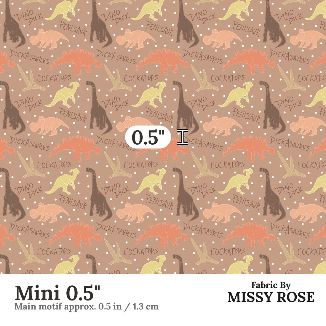 Profanity Fabric 471 Mini 0.5 inch print scale guide | Fabric by Missy Rose