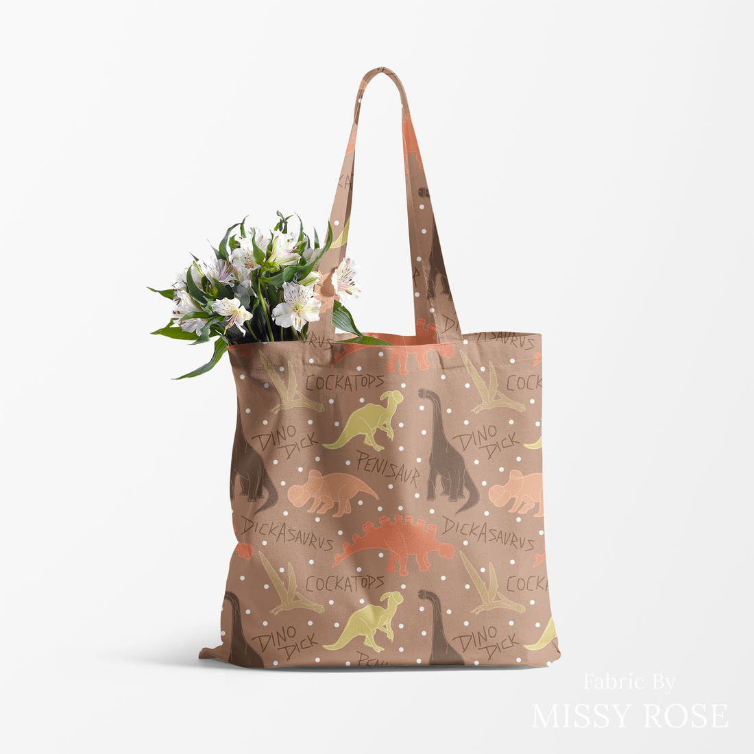 Profanity Fabric 471 made up as a tote bag - see how the print looks made up | Fabric by Missy Rose