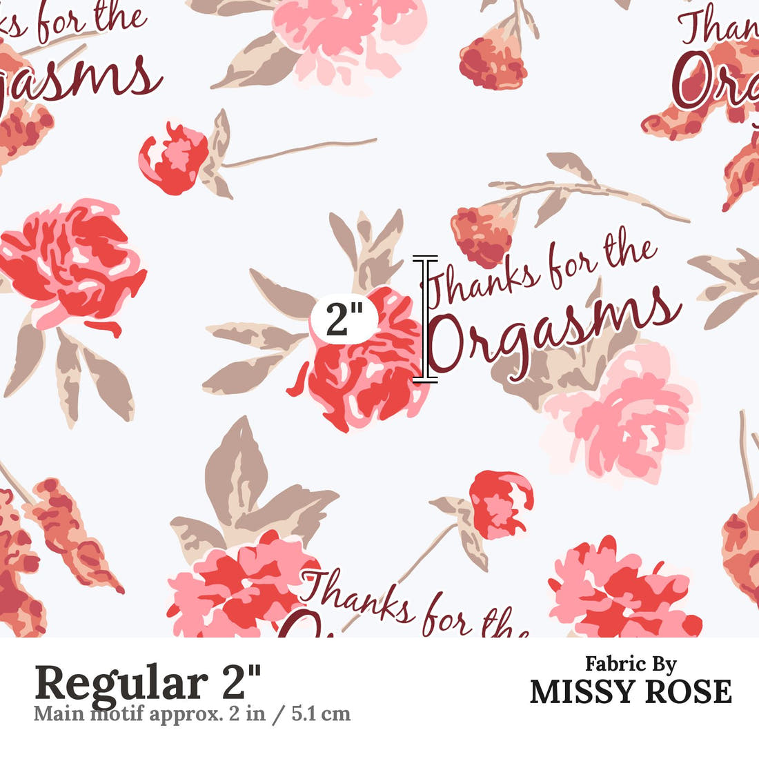Profanity Fabric 473 Regular 2 inch print scale guide | Fabric by Missy Rose