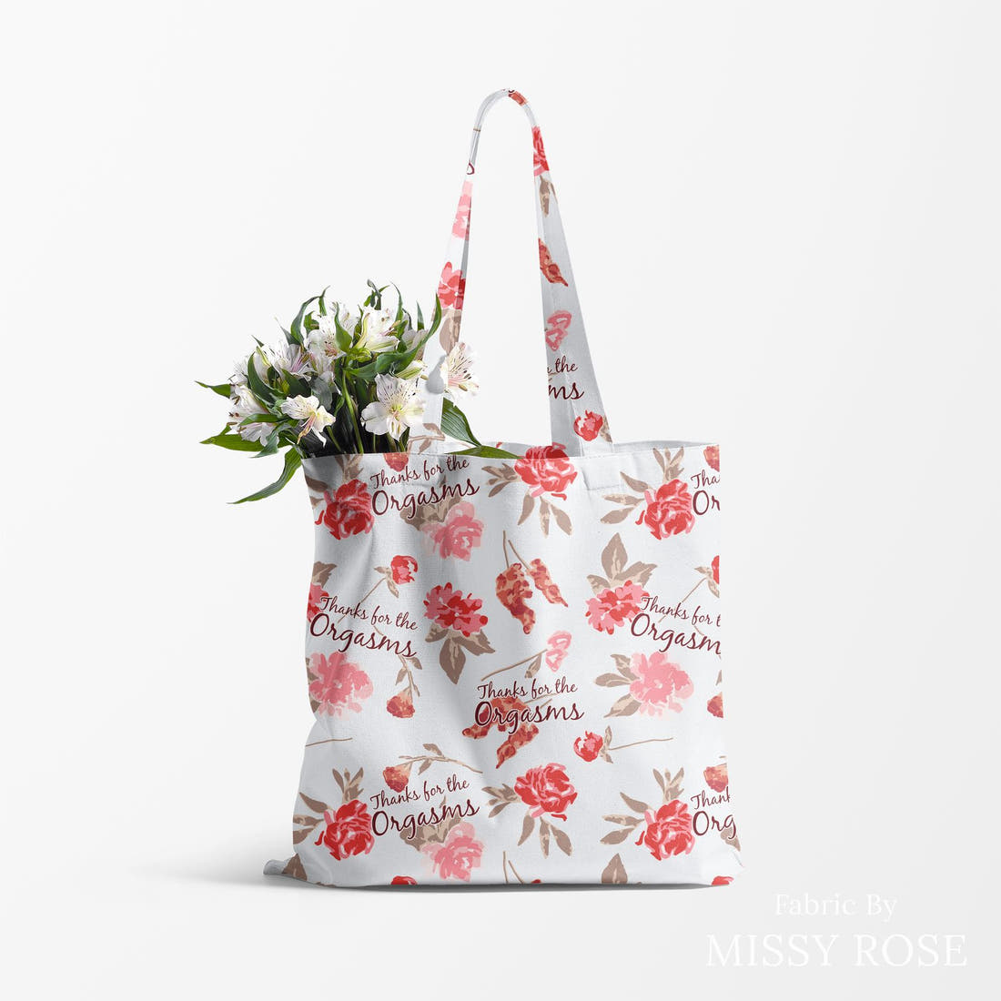Profanity Fabric 473 made up as a tote bag - see how the print looks made up | Fabric by Missy Rose