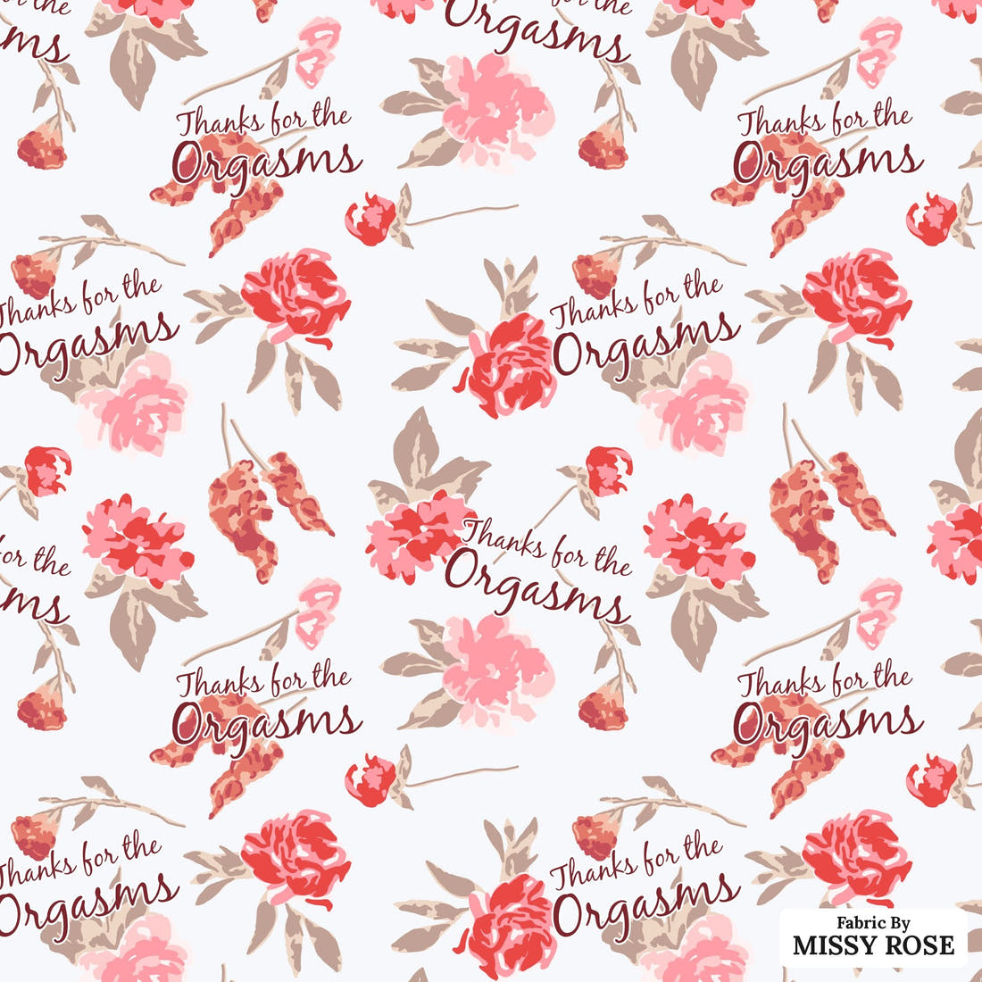 Profanity Fabric 473 - flat view of the print, zoom in for detail | Fabric by Missy Rose