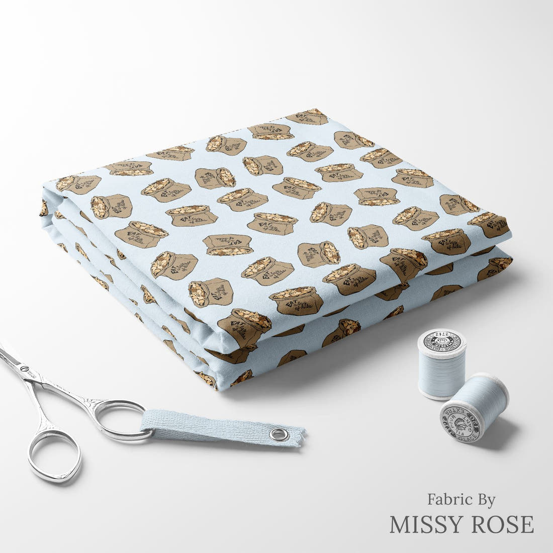 Profanity Fabric 474 folded fabric stack with matching thread - pre-order fabric Australia | Fabric by Missy Rose