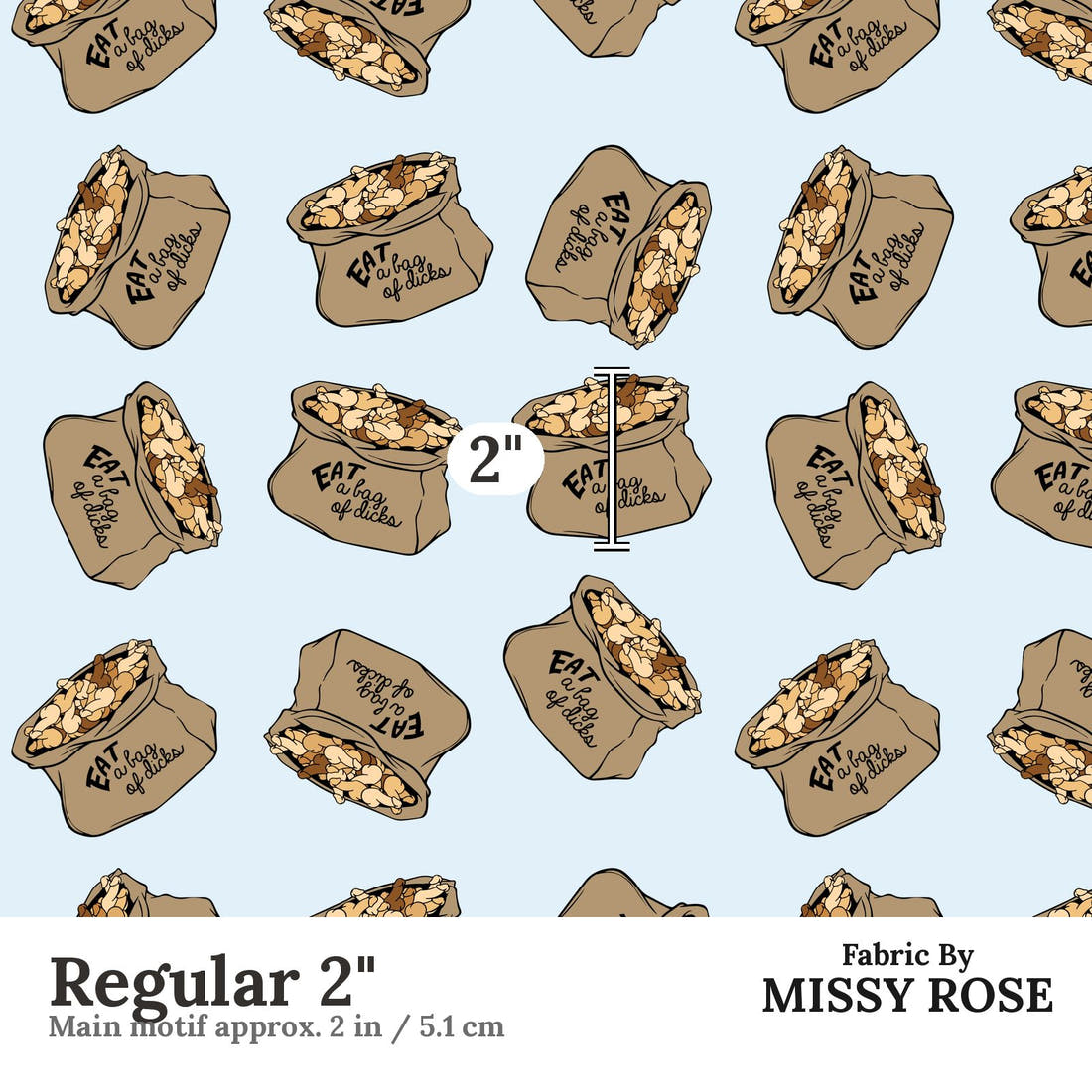 Profanity Fabric 474 Regular 2 inch print scale guide | Fabric by Missy Rose