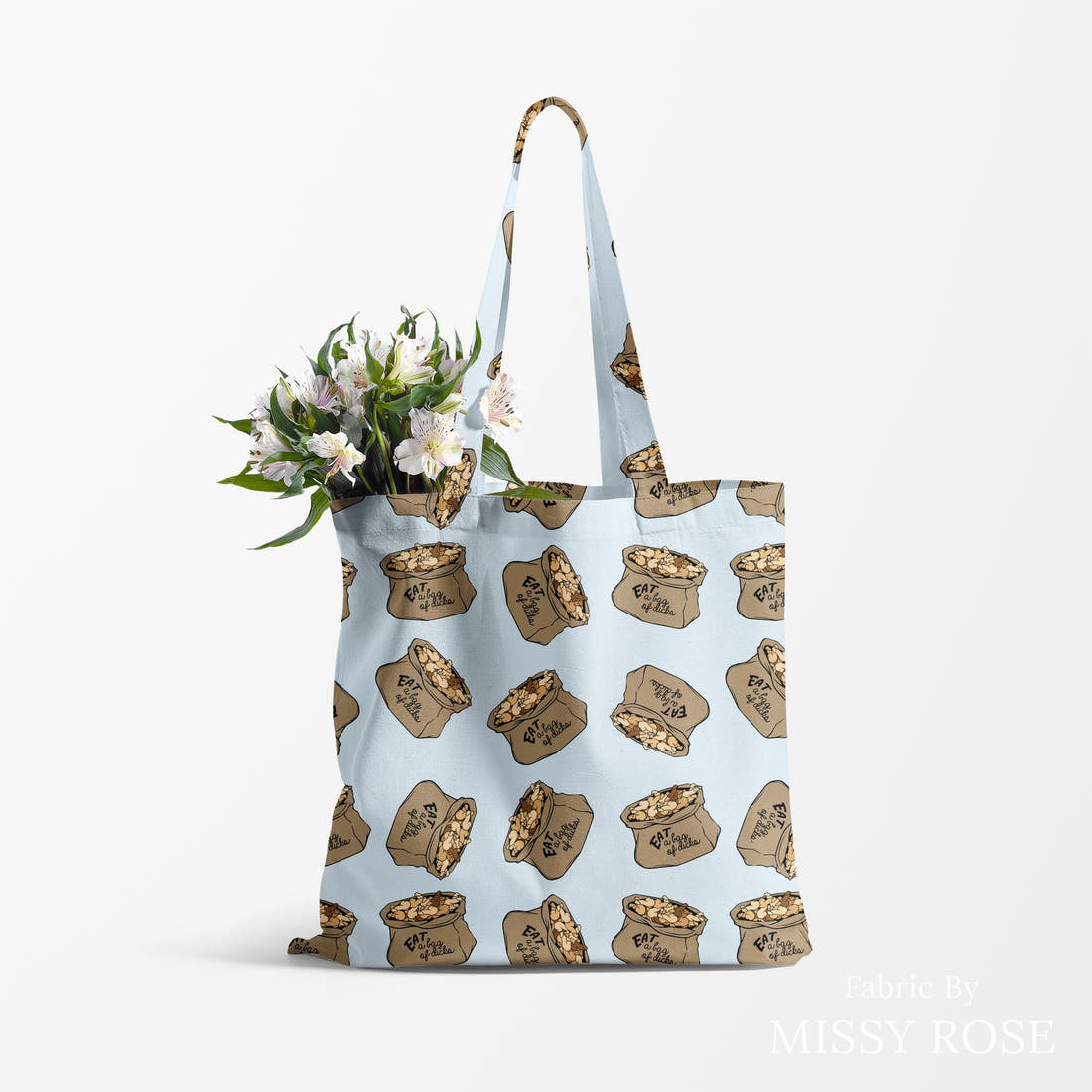 Profanity Fabric 474 made up as a tote bag - see how the print looks made up | Fabric by Missy Rose