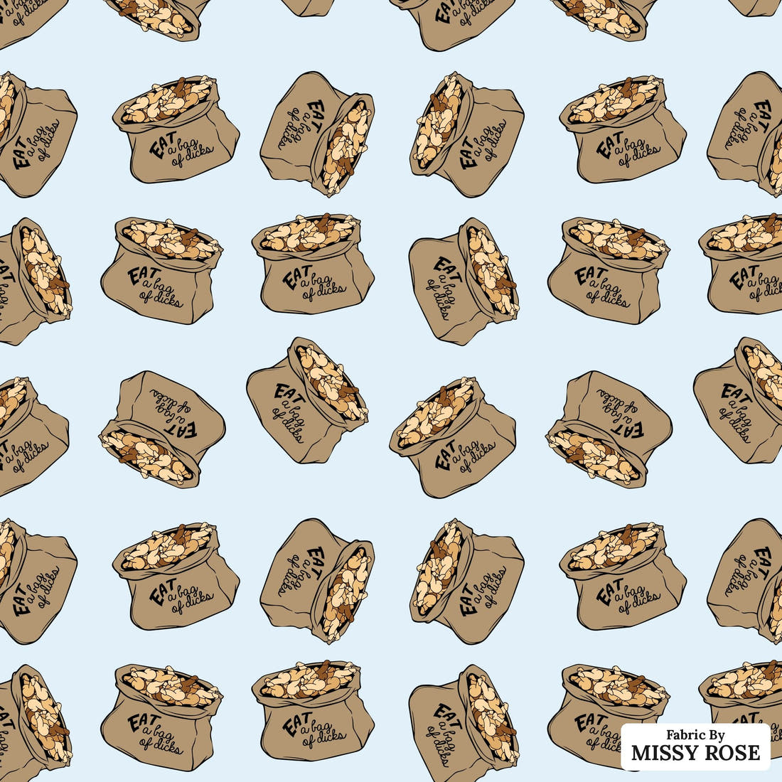 Profanity Fabric 474 - flat view of the print, zoom in for detail | Fabric by Missy Rose